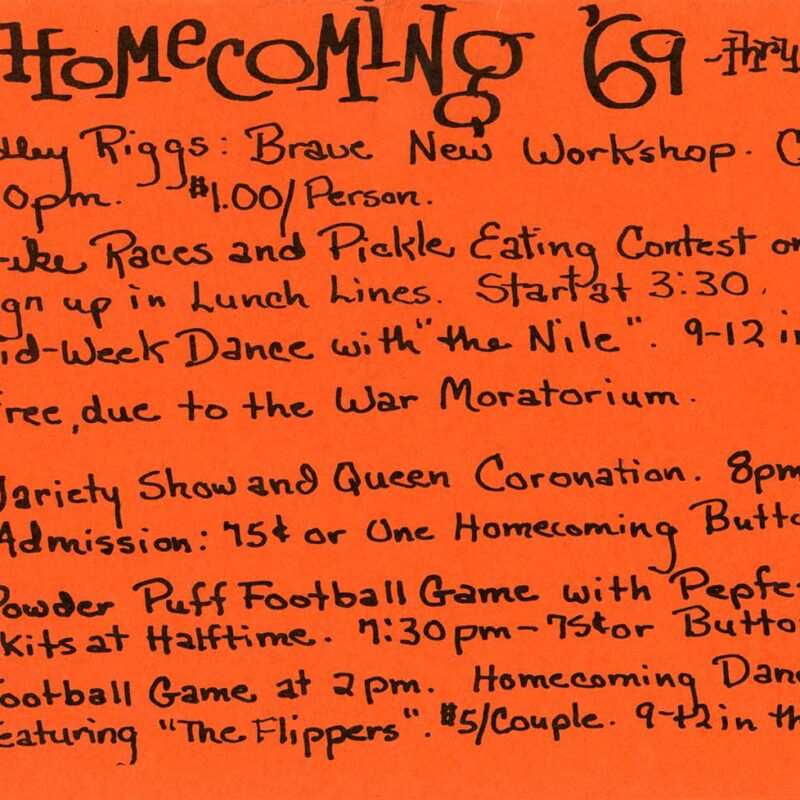 Homecoming 1969 schedule